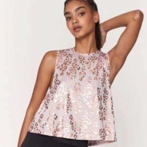 Spiritual Gangster Women's Active Crop Tank, Luxe Cheetah Print, Medium